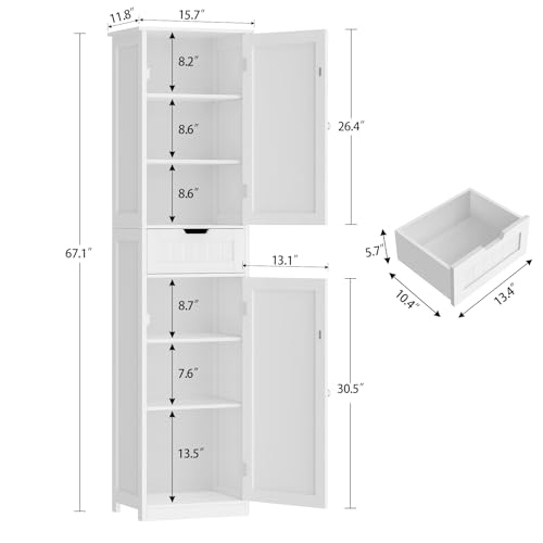 Iwell 67" Tall Bathroom Cabinet view 3