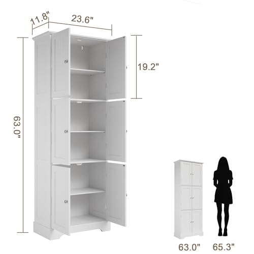 ChooChoo Tall Bathroom Storage Cabinet view 3