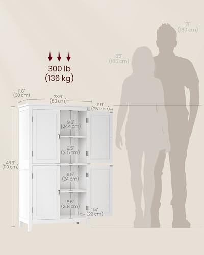 VASAGLE Bathroom Floor Storage Cabinet view 3