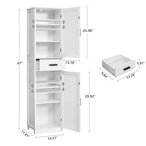 usikey 67'' Tall Bathroom Cabinet view 3