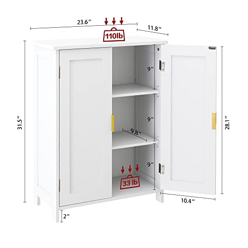 TaoHFE White Bathroom Storage Cabinet view 2