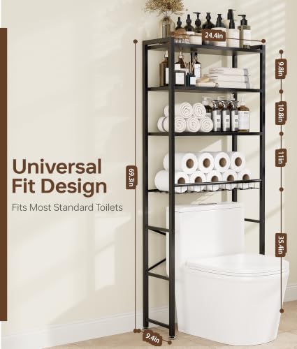 4-Tier Over-the-Toilet Storage Rack with view 2