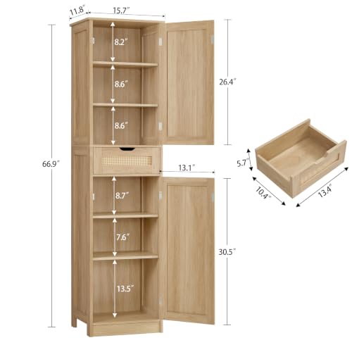Iwell 66.9" Tall Bathroom Storage view 3