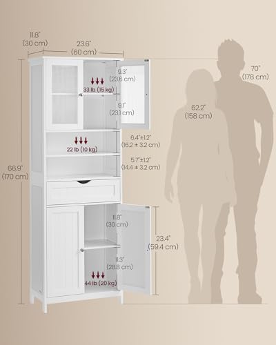 VASAGLE Storage Cabinet Freestanding Drawer view 3