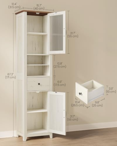 VASAGLE Tall Bathroom Cabinet Narrow view 2