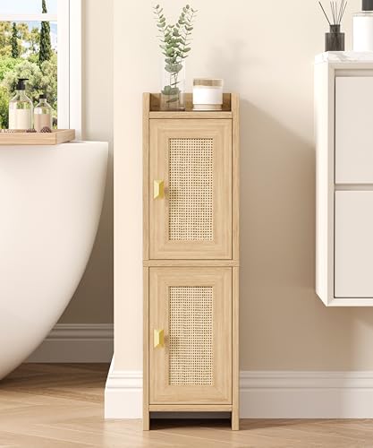 Akxomel Rattan Small Bathroom Cabinet