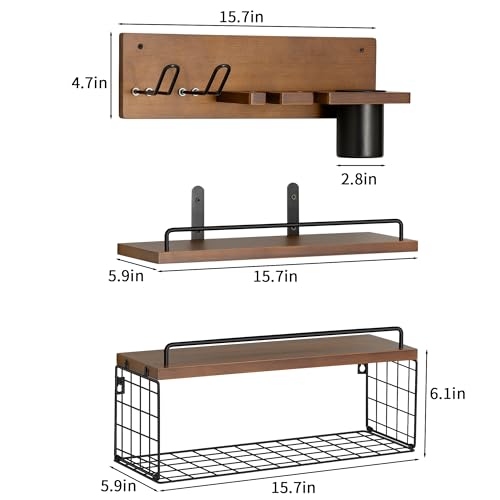GODDGITT 3-Tier Bathroom Floating Shelves view 3