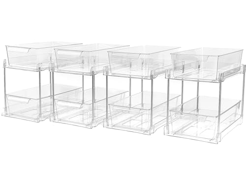4Pack 2-Tier Bathroom Storage Organizer