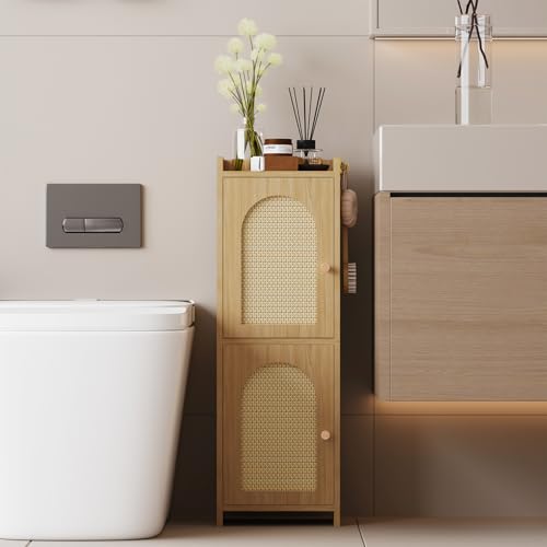 Arbuxzuy Rattan Bathroom Storage Cabinet