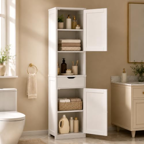 Walsunny Tall Bathroom Storage Cabinet