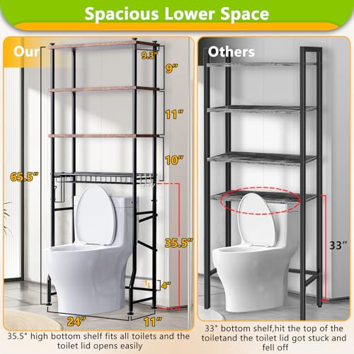 Over-The-Toilet Storage Shelf 4-Tier Bathroom view 2