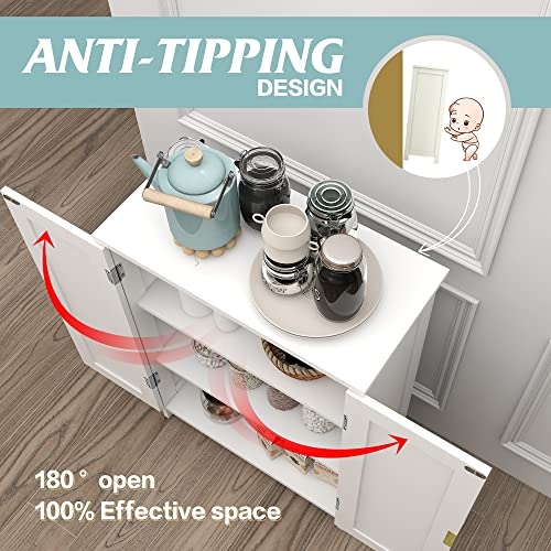 TaoHFE White Bathroom Storage Cabinet view 4