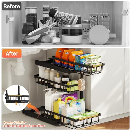 Aekenr Under Sink Organizer and view 3