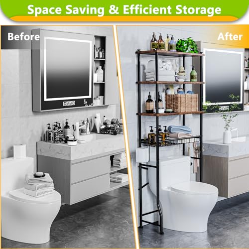 Over-The-Toilet Storage Shelf 4-Tier Bathroom view 5