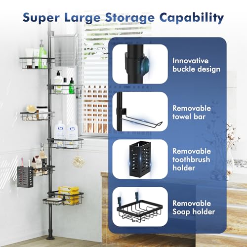 Shower Caddy Organizer Tension Pole view 2