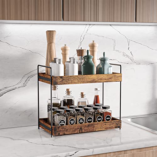 SANRETAHO 2-Tier Wood Bathroom Counter view 2
