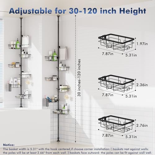 Shower Caddy Organizer Tension Pole view 5
