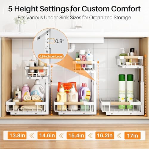 PXRACK Under Sink Organizer Adjustable view 5
