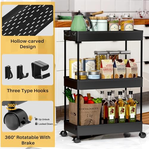 SPACELEAD 3 Tier Rolling Cart view 3