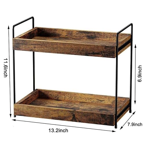 SANRETAHO 2-Tier Wood Bathroom Counter view 3